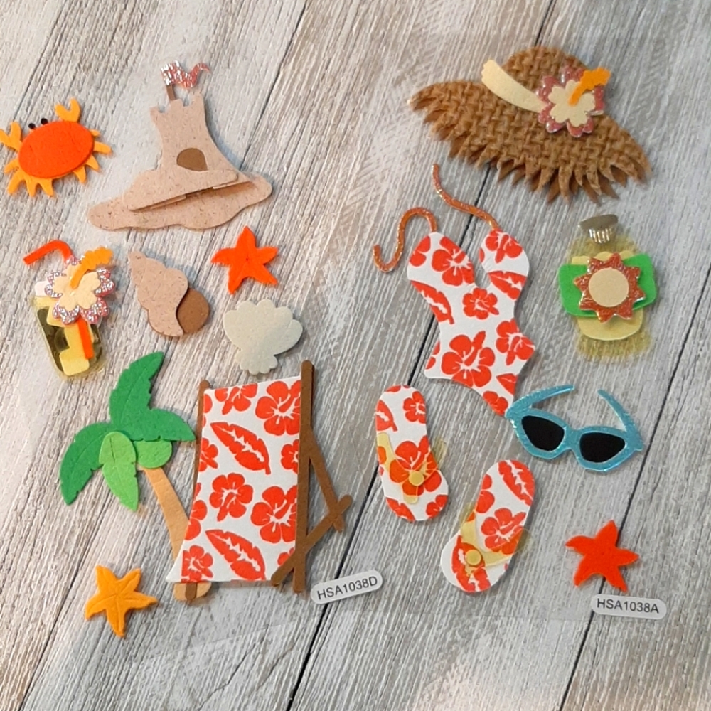 Pack of 10- Summer Fun Scrapbook Stickers